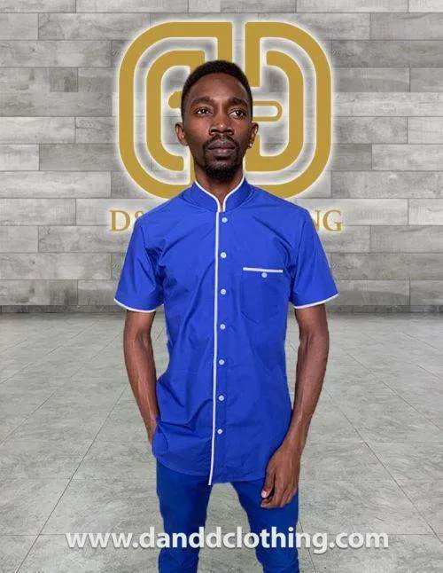 African Classic blue casual suit