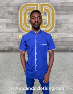 African Classic blue casual suit