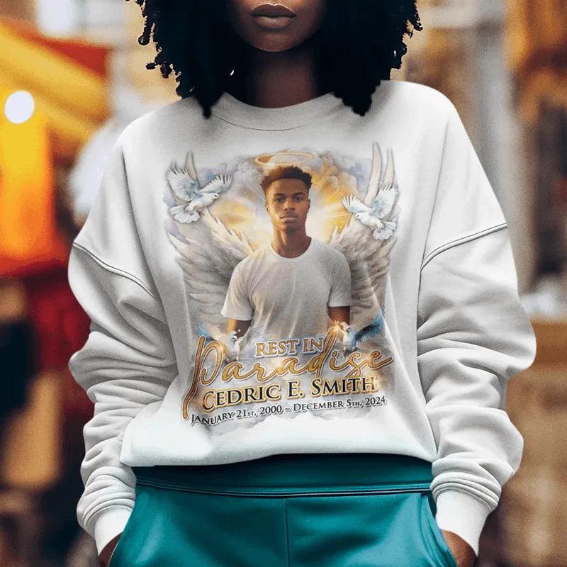 Custom Heaven Rest in Paradise Memorial T-Shirts and hoodies, funeral t shirts, memorial day t shirt, RIP Shirts, Memorial Gift, memorial