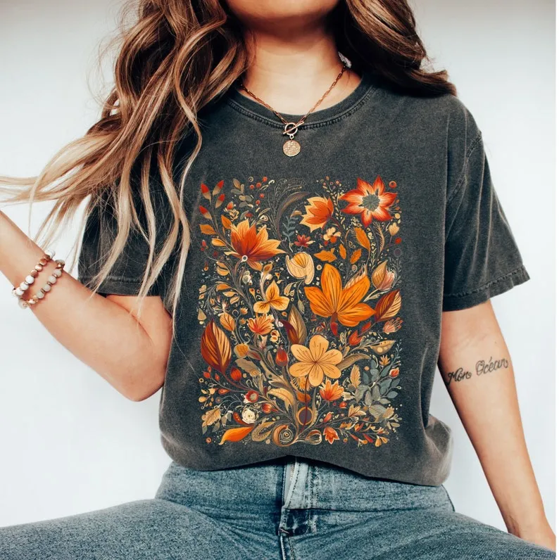 Fall Wildflowers Casual T-shirt