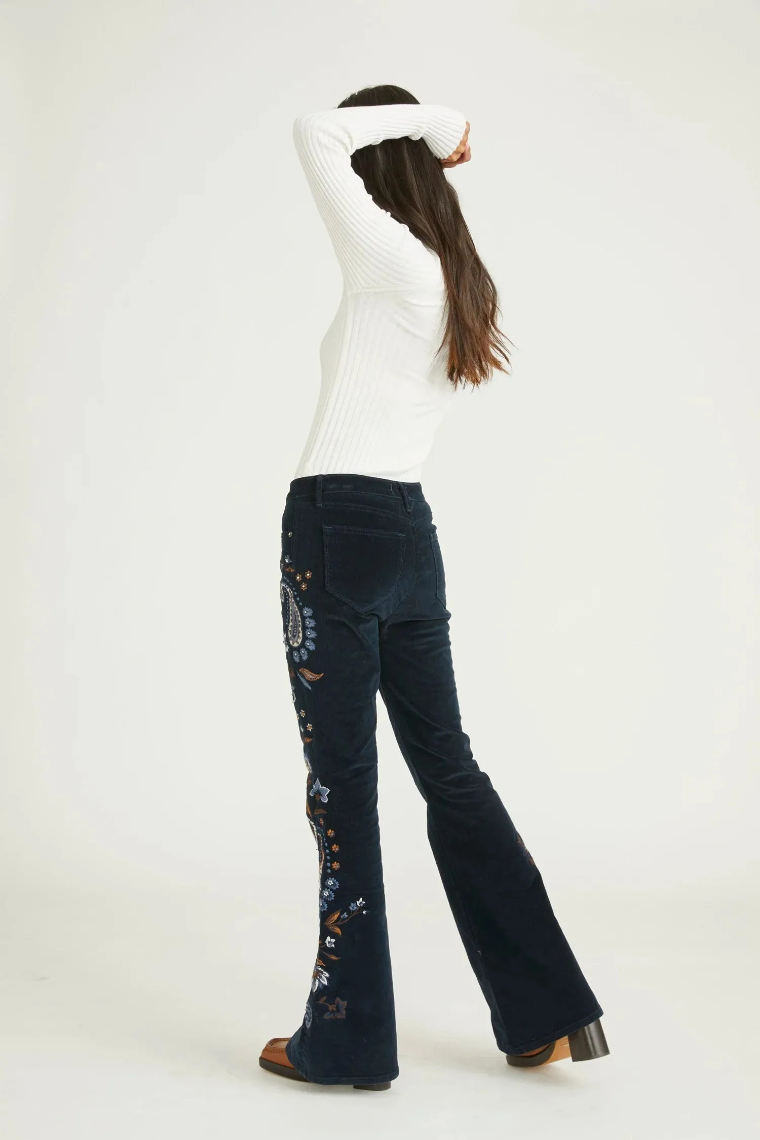 Farrah Paisley Flare Jean #105