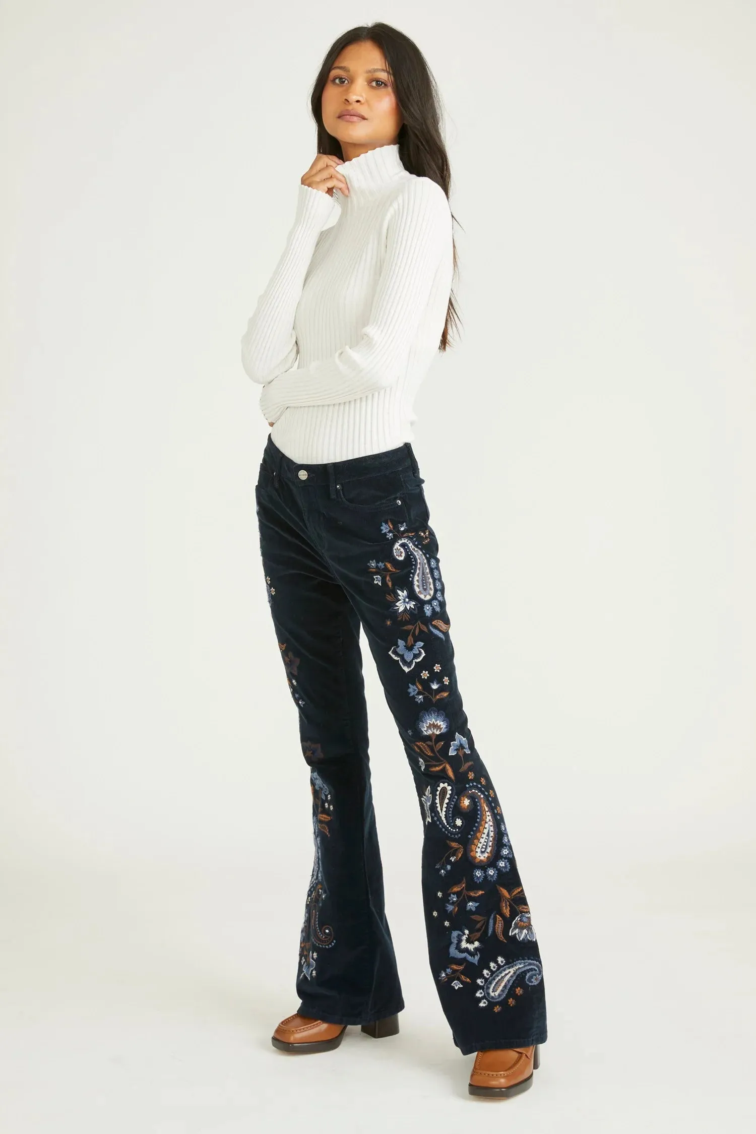 Farrah Paisley Flare Jean #105