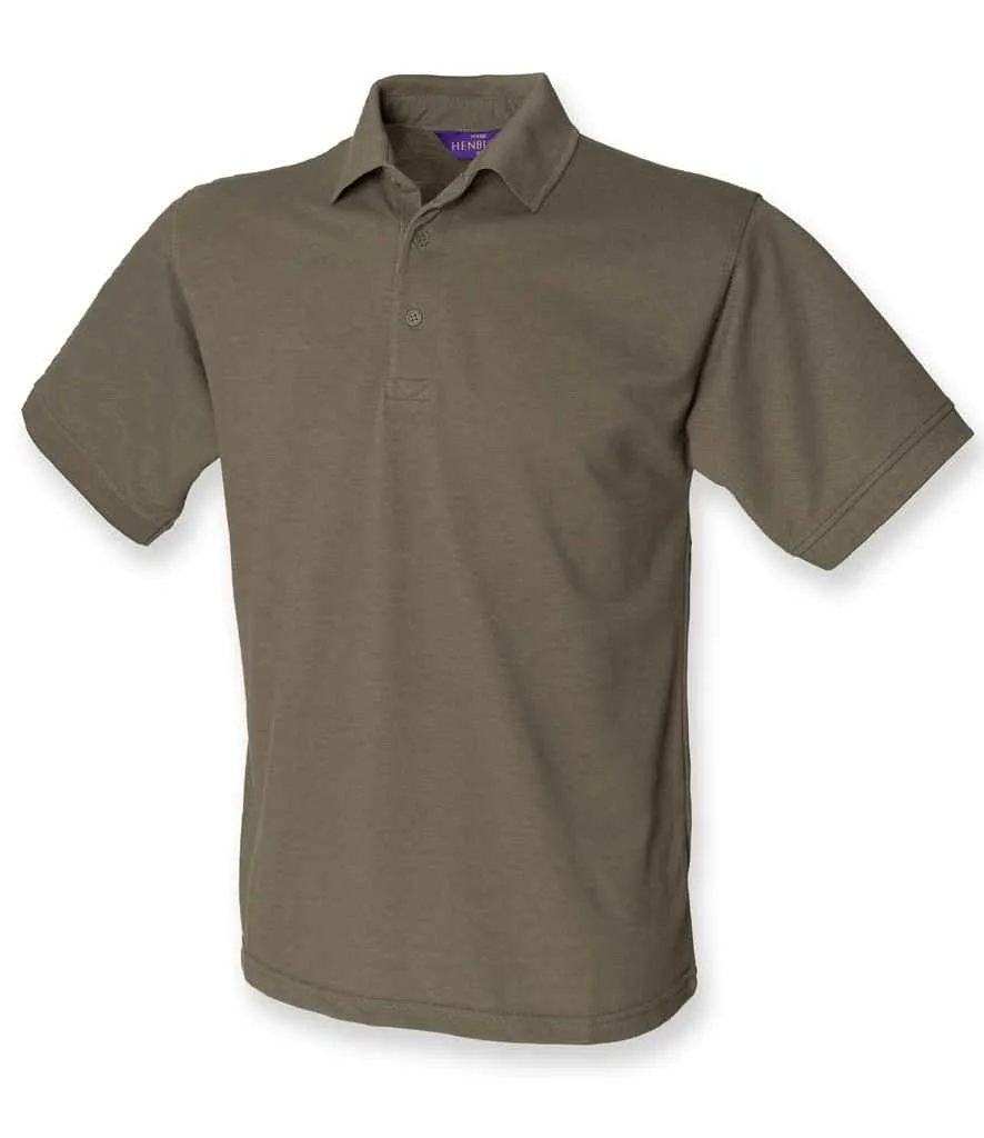 Henbury Heavy Poly/Cotton Pique Polo Shirt - Green, Yellow, Orange