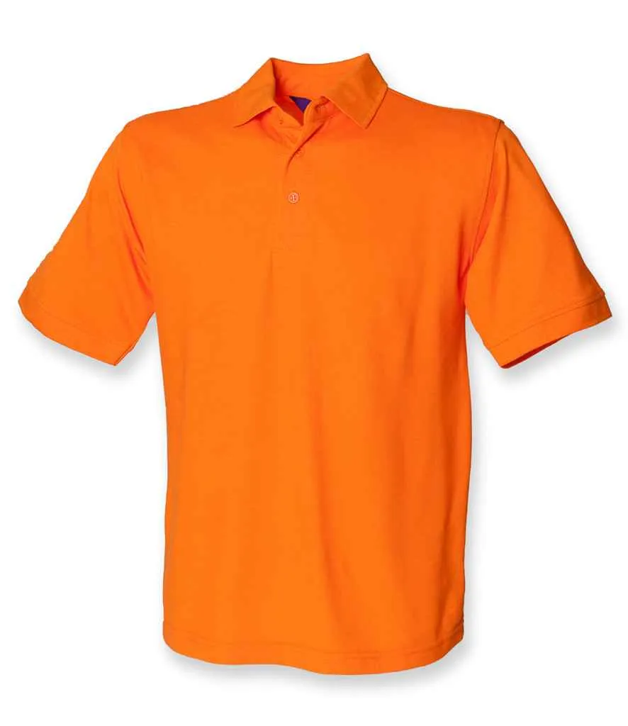 Henbury Heavy Poly/Cotton Pique Polo Shirt - Green, Yellow, Orange