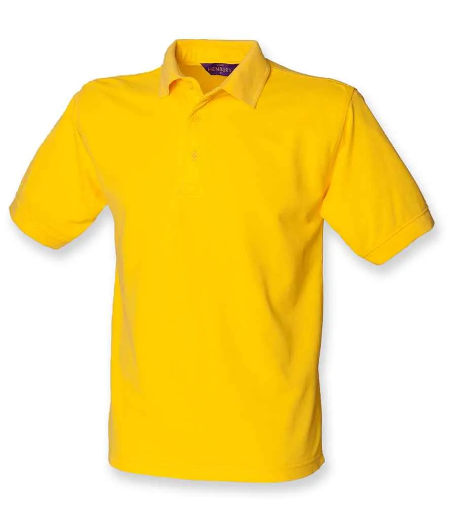 Henbury Heavy Poly/Cotton Pique Polo Shirt - Green, Yellow, Orange