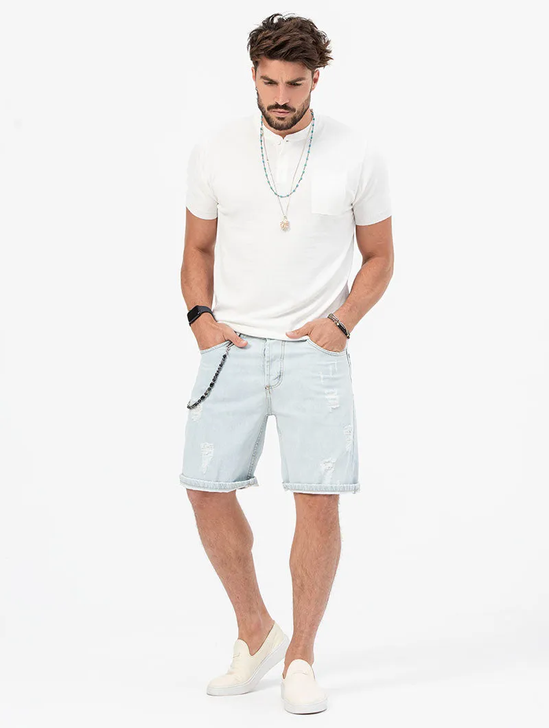LEVI HENLEY POLO IN WHITE