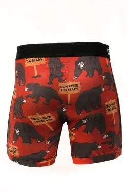 MEN'S CINCH 6" BEARS BOXER BRIEFS - RED