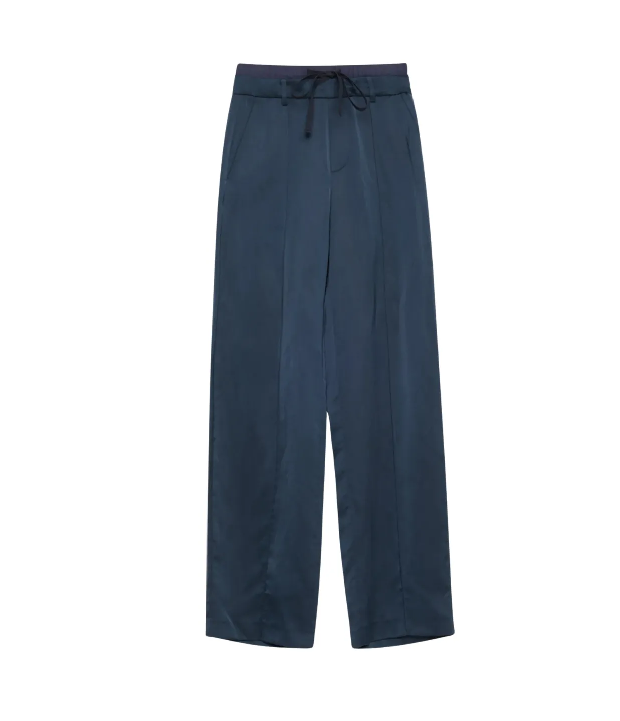 Mid Rise Double Waistband Drawstring Pant in Coastal