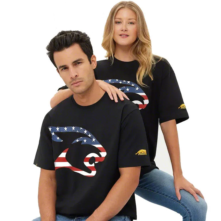 Predator USA Flag Cat Head T-Shirt