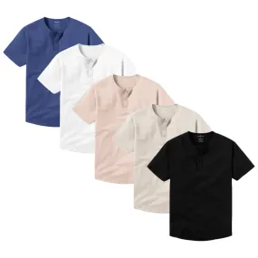 Short Sleeve Henley 5-Pack