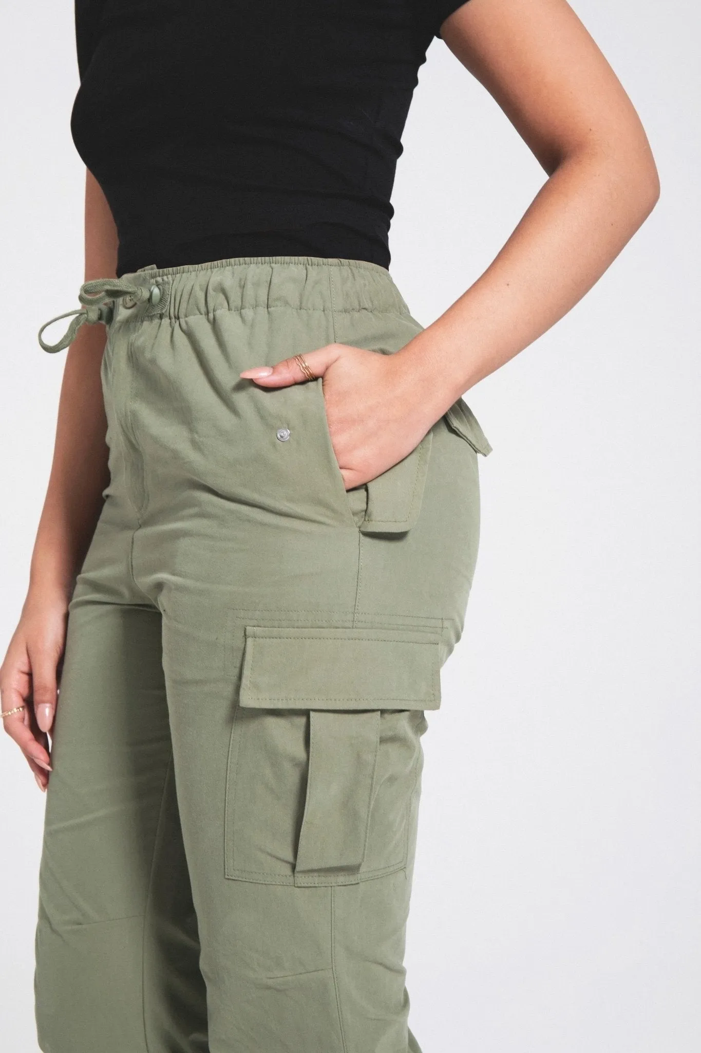 Womens 'KANAKO' Cargo Pants - SAGE