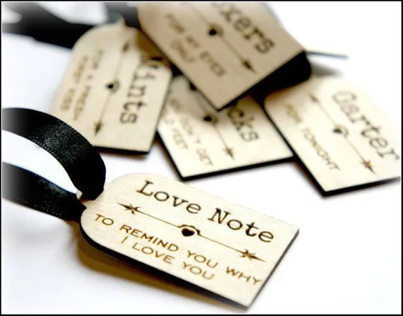 Wooden Groom Survival Kit Tags